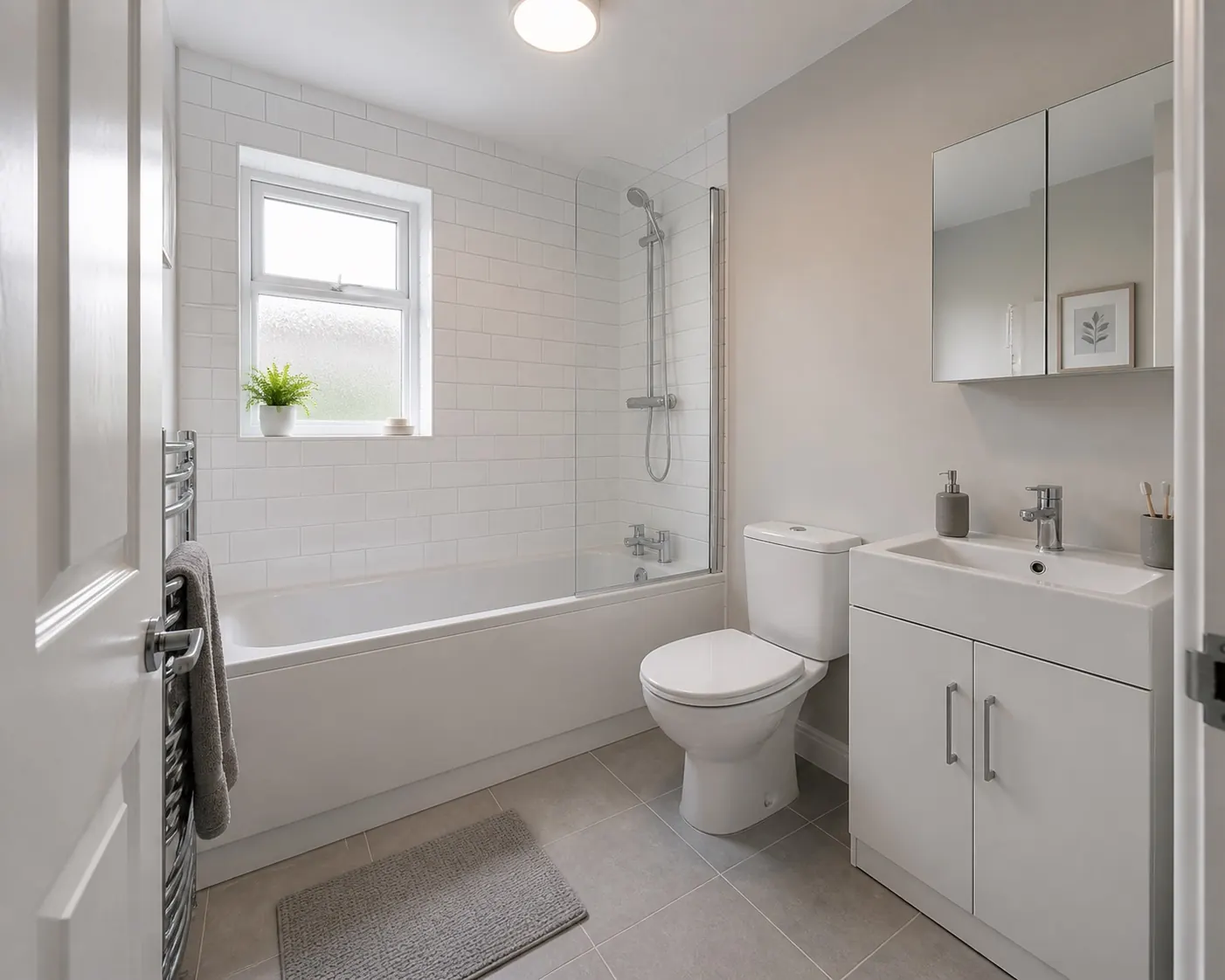 AI-generated practical family bathroom concept