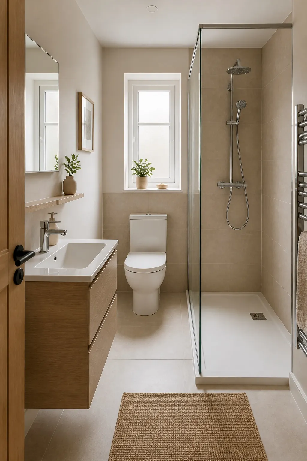 AI-generated Japandi bathroom concept