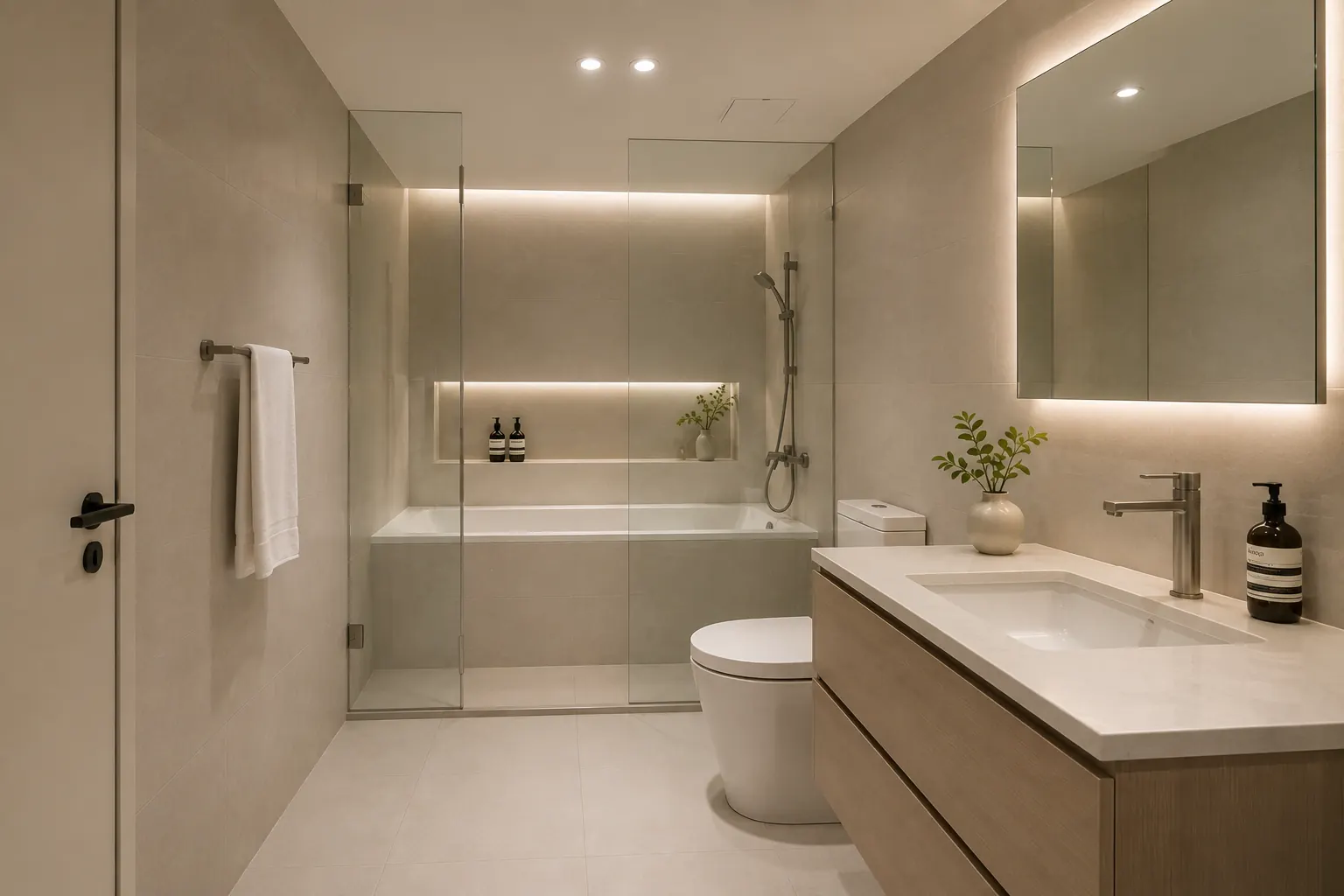 AI-generated modern bathroom design concept